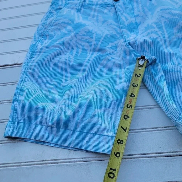Aeropostale Men's Shorts Aqua Blue Size 30 Palm Tree 9" Inseam Casual Cotton - Picture 3 of 10